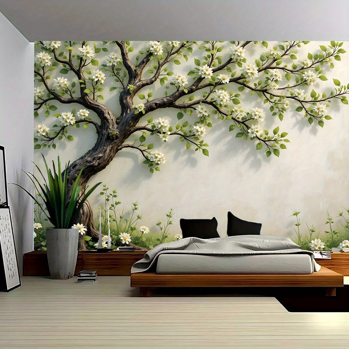 Interior Design Zen Style - Murale 3D con Albero in Fiore