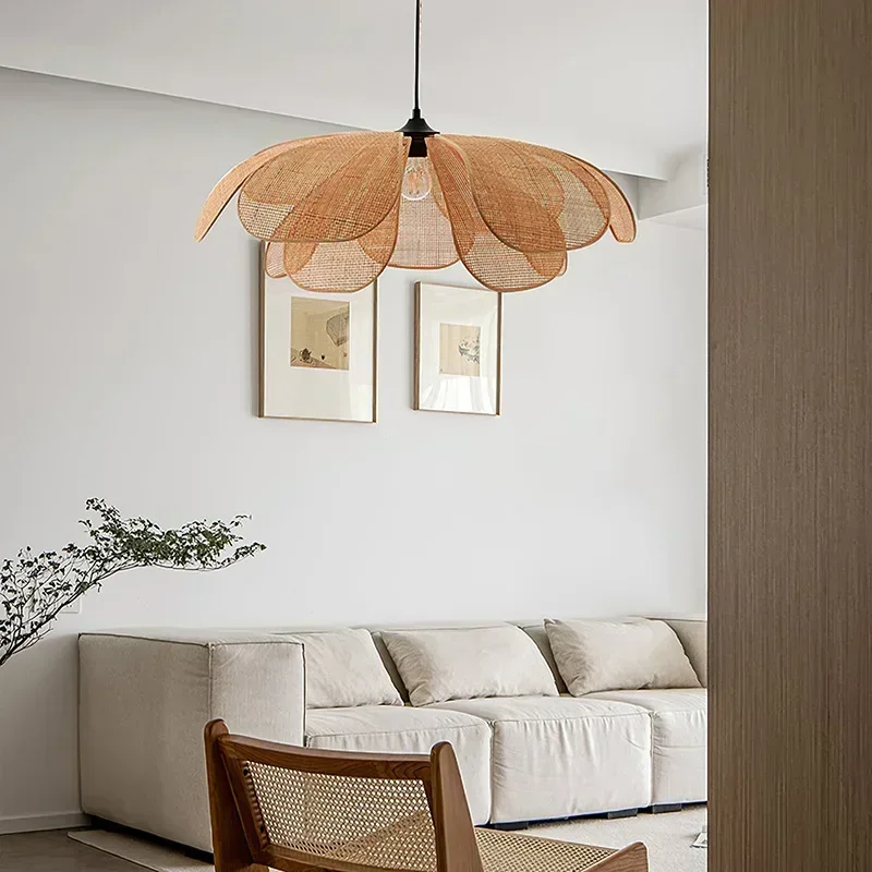 Interior Design Zen Style - Lampada a Sospensione Giapponese in Rattan